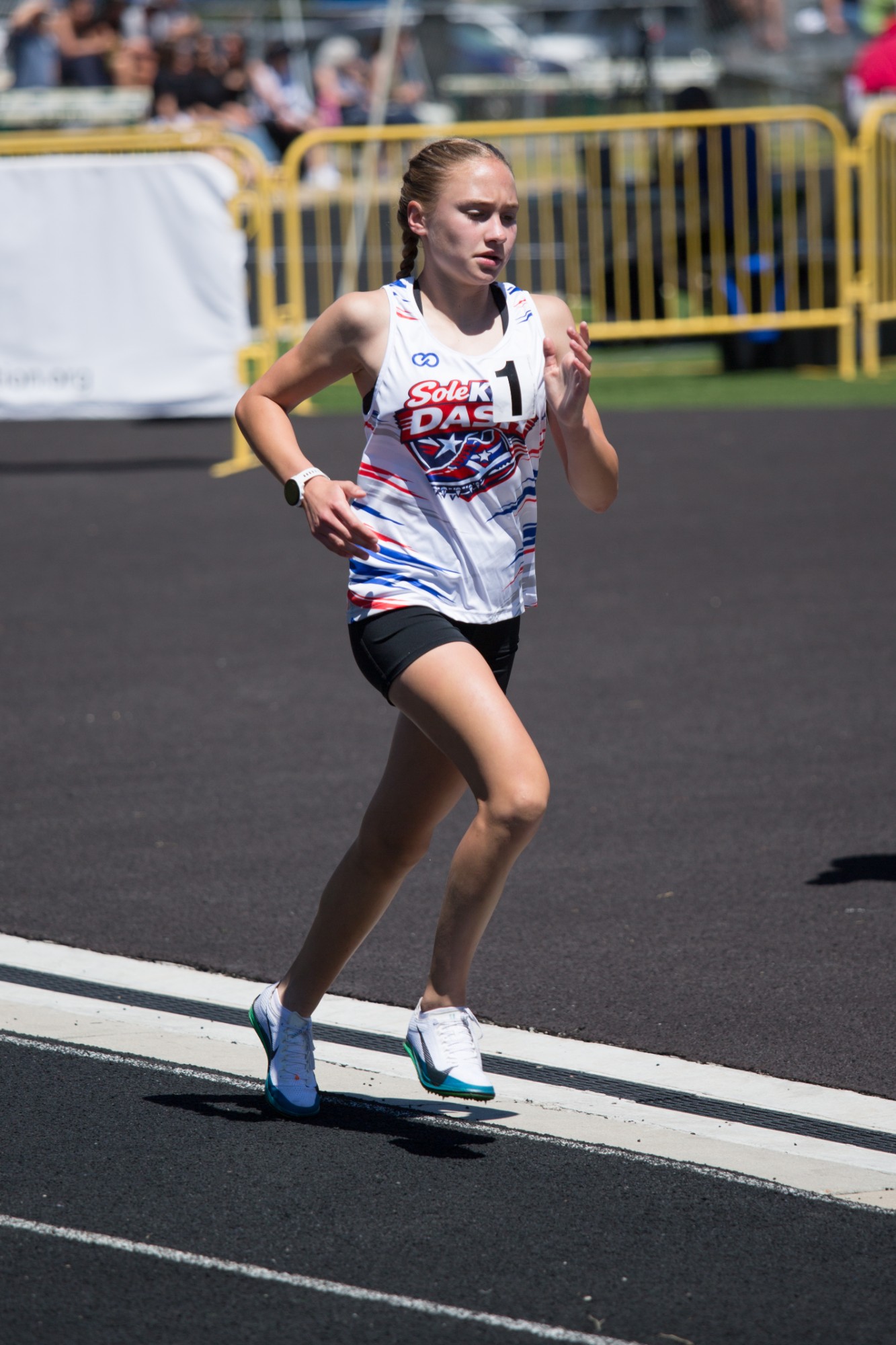 A DASH runner pacing herself down the home stretch